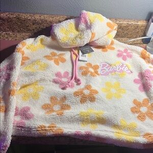 Barbie Cream Hoodie with Floral Accents